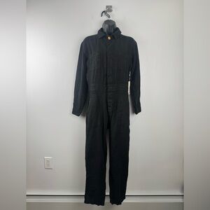 NWT Mate Women Linen Long Sleeve Black Jumpsuit Size XS